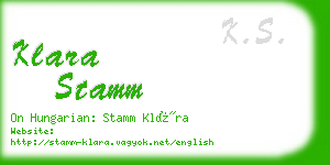 klara stamm business card